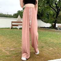 ガウチョパンツ ピンク/桃色系（レディース） - ファッション