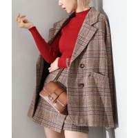 ハーフコート ブラウン/茶色系（レディース） - ファッション