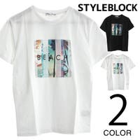 Style Block MEN | Tシャツ カットソー クルーネック 半袖 フォトプリント 3Dプリント トップス メンズ ホワイト ブラック 春先行