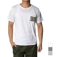 Style Block MEN | カットソー メンズ ボーダー ボーダーカットソー Tシャツ 半袖 マリン ポケット ポケットTシャツ ホワイト ネイビー Tシャツ メンズファッション メンズ トップス