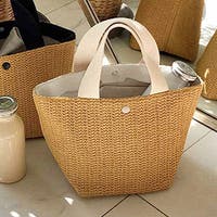 カゴバッグ ホワイト/白色系（レディース） - ファッション通販