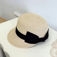 麦わら帽子・ストローハット・カンカン帽 ホワイト/白色系（レディース