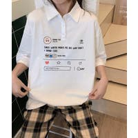DEVICE | ロゴプリント SNS ロゴＴシャツ 半袖 Tシャツ 韓国ファッション 夏 韓国 中国 夏服 大きいサイズ 大人 トップス ポロシャツ ポロネック 黒 白