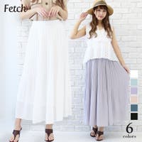 Fetch | きれいめ プリーツ 大人 可愛い ロングスカート ウエストゴム 人気 スカート ロング 黒 キレイめ 韓国 韓国ファッション 風 レディース