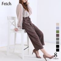 Fetch | ベルト付き きれいめ クロップド大人 可愛い ワイドパンツ 人気 キレイめ 韓国 韓国ファッション 風 レディース