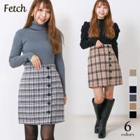 Fetch | チェック きれいめ スカート 大人 可愛い ミニスカート 人気 スカート 膝上 ラップスカート 台形 キレイめ 韓国 韓国ファッション 風 レディース