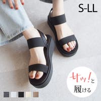 サッ！と履ける厚底コンフォートバックバンドゴムサンダル