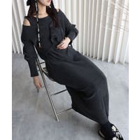 グレー ニットワンピース 半袖 ロング ロング ニットワンピース Vネック タイトワンピース 長袖 ミモレ