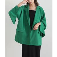 テーラードジャケット グリーン・カーキ/緑色系（レディース）の