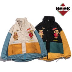 新品タグ付❤︎25SS PRIDE コットン リネン 切替 ブルゾン ジャケット HOOK新作 アメカジ袖配色切り替えドッキングブルゾン 刺繍入り[品番