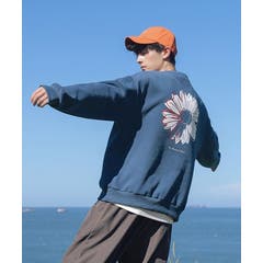 H HOOK hook フック ふっく | HOOK 数量限定！ユニセックス ストリート 激カワ オリジナルプリント 長袖トレーナー　反射プリントマーガレット柄  韓国ファッション ストリート系 ロンT オーバーサイズ パーカー  ビッグシルエット メンズ  スウェット 大きいサイズ ワイドパンツ フォトTシャツ