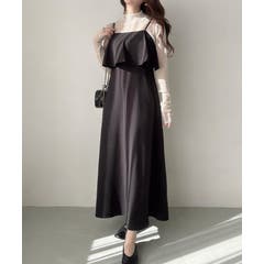 mipiarl フロントリボンラッフルキャミワンピース 016】フロントリボンラッフルキャミワンピース | mipiarl
