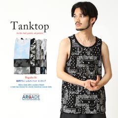 ペイズリー柄 タンクトップ メンズ[品番：TLKM0001497]｜T-LINK