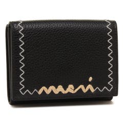 MARNI 三つ折り財布 ブラック/ピンク MARNI - マルニ 財布 三つ折り コンパクトウォレット 小銭入れ