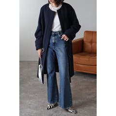 シャギーミドル丈スタンドカラーコート 88-003397/88-003238[品番