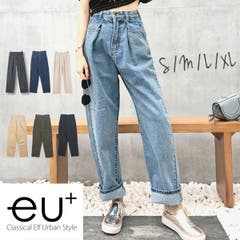 Classical Elf クラシカルエルフ クラシカルエルフ | 【ランキング1位!】≪S-XXXLまでサイズ豊富≫深めのタックが印象的なウエストタックハイウエストデニム&チノセミワイドパンツ cla803070