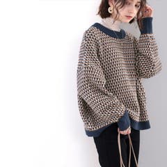 C Classical Elf 　クラシカルエルフ　ｸﾗｼｶﾙｴﾙﾌ | 大人レトロが気分。2wayジャガード柄ニットトップス