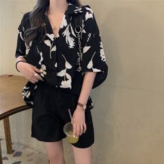 柄シャツ バンダナ柄 袖プリント[品番：DCTW0003715]｜Decorative