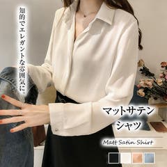 G girly doll ガーリードール ガーリードール girlydoll | 【Girly Doll】マットサテンシャツ【2021秋冬商品】【韓国ファッション】