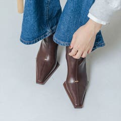 サイドファスナー10cm厚底ショートブーツ[品番：EVOW0001234]｜EVOL