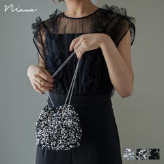 niana ニアナ スクエアラメサテンチェーンバッグ[品番