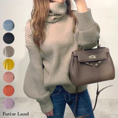 F futier land フューティアランド ふゅーてぃあらんど | 【 秋 冬 新作 】 ニット タートルネック タートルニット ニット ハイネック バルーンスリーブ ぽわん袖 プルオーバー トップス 韓国 ファッション 大きいサイズ マタニティ / タートルバルーンスリーブニットプルオーバー