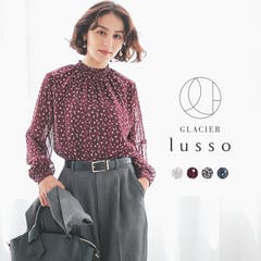 ドット柄ブラウス水玉 カジュアルきれいめ 大人可愛いとろみブラウス 