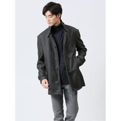 ウール混 ステンカラーコート カルゼグレー[品番：TKQJ0024107]｜TAKA