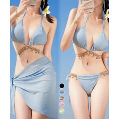 シルキーシャボンチェックビキニ《レディース水着7点セット シルキーシャボンチェックビキニ《レディース水着7点セット