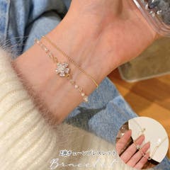 【在庫僅少】 ブレスレット 2連バングル 蝶々モチーフ[品番：II000010977 アクセサリー