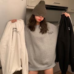 M miniministore ミニミニストア ミニミニストア ミニミニ みにみにすとあ | トレーナー レディース トップス スウェット プルオーバー 裏起毛 長袖 体型カバー オーバーサイズ