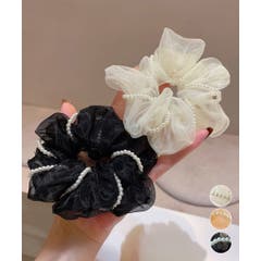 リボンシュシュ キラキラヘアゴム 蝶結び[品番：II000010879