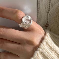 デザインオープンリング 透かし柄 シルバー[品番：XL000002619