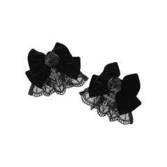 SALE♡handmade♡♡ふわふわリボンツインクリップ黒 SALE♡handmade♡♡ふわふわリボンツインクリップ黒 SALE♡handmade