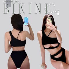 シルキーシャボンチェックビキニ《レディース水着7点セット