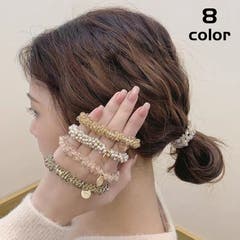 ヘアゴム ビーズシュシュ ヘアアクセサリー[品番：FQ000134974