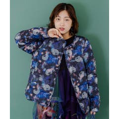 花蝶刺繍のオーバーサイズ チェック柄ジャケット[品番:SRSW0000321 花蝶刺繍のオーバーサイズ チェック柄ジャケット[品番:SRSW0000321