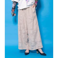 花柄シフォン×花柄生地 3D風パンツ[品番：SRSW0002499]｜ScoLar