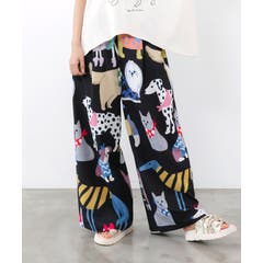 花柄シフォン×花柄生地 3D風パンツ[品番：SRSW0002499]｜ScoLar