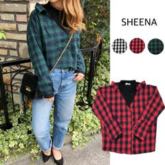 チェックシャツレイヤード風プルオーバートップス 秋 冬 品番 Shnw Sheena シーナ のレディースファッション通販 Shoplist ショップリスト
