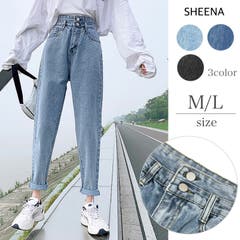 S SHEENA シーナ ｼｰﾅ しーな | ハイウエストレイヤードデニムスリムパンツ　春　韓国ファッション　韓国　パンツ　ボトムス　デニム　スリム　レイヤード　ハイウエスト　カジュアル　