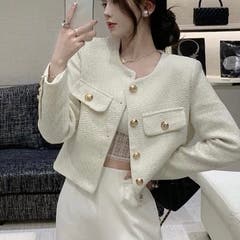 ショート丈ファーブルゾン 韓国ファッション シンプル[品番