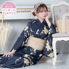 Tika 水色地に百合柄浴衣2点セット 浴衣[品番：XK000012767]｜Tika