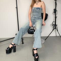 フロントジップデニムビスチェ[品番：MKSW0055795]｜EMODA