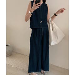 ミントグリーン ノースリーブ セットアップ セットアップ ノースリーブセットアップ 上下セット パンツ