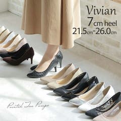 V VIVIAN Collection 	ヴィヴィアンコレクション びびあんこれくしょん びびあん ビビアン | 22年春再販 Vivian パンプス 痛くない ポインテッドトゥ 7cm ヒール ブラック 黒 スエード オフィス 結婚式 パンプス 通勤 オフィス きれいめ 仕事 柔らかい V4930AL