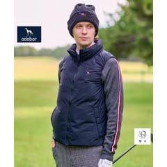 新レーベル ADABAT NAVY】エンブロイダリーモノグラム中綿ベスト[品番