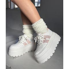 ラインストーンスタッズ厚底スニーカー[品番：WRDW0228106]｜ESPERANZA