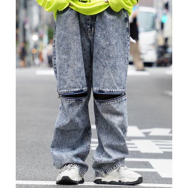 デニムパンツ メンズ ケミカルウォッシュ[品番：QA000002763