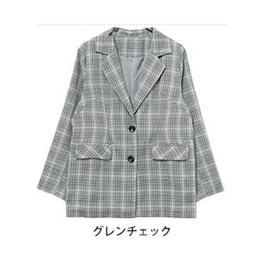 セットアップ着用可】グレンチェック ダブルテーラード